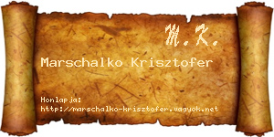 Marschalko Krisztofer névjegykártya